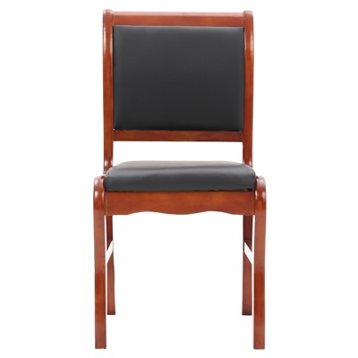 中偉ZW  Y50辦公椅 優(yōu)質(zhì)環(huán)保皮飾面 實木框架 600*600*910 黑色