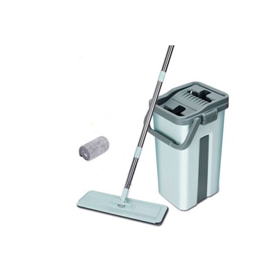 易麗潔 ELG 1101 免手洗平板拖把 大號刮刮桶刷刷樂 藍(lán)色 桿長127cm 套