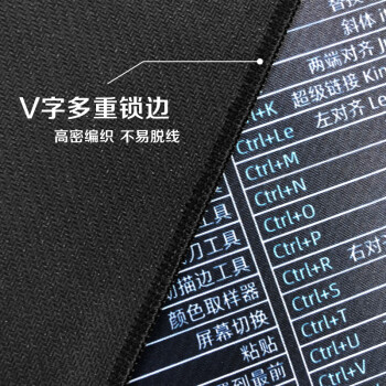 飛遁(LESAILES)900*400*3mm快捷鍵大全大號鼠標(biāo)墊 鎖邊加厚辦公電腦鍵盤桌墊